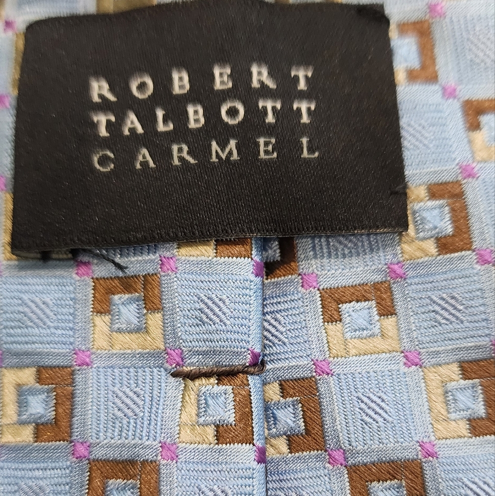 Robert Talbott Carmel Blue Patterned Hand Sewn Ti… - image 6